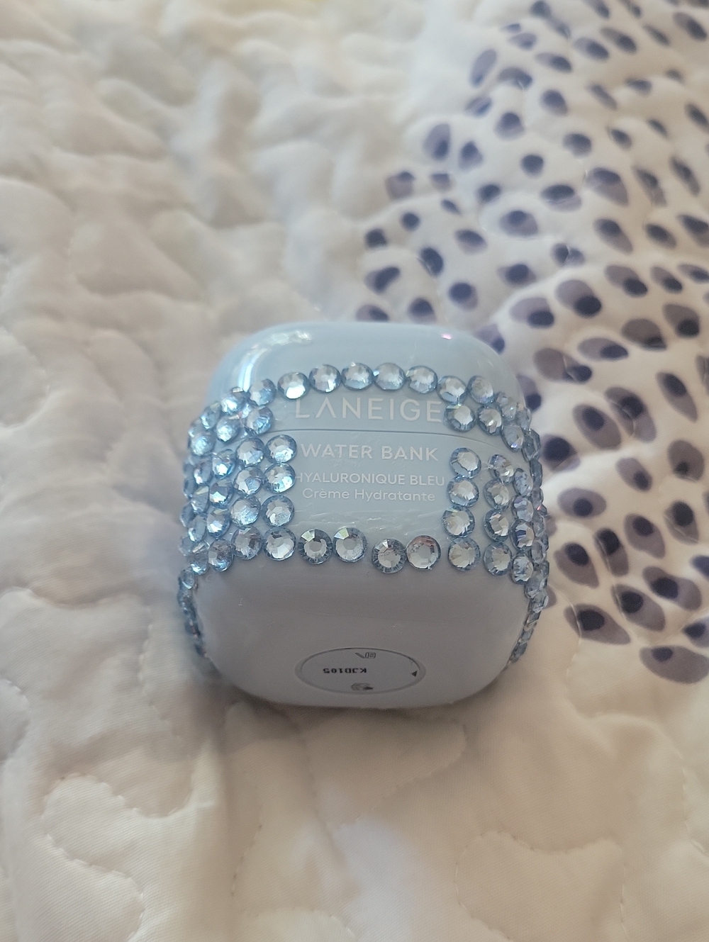 LANEIGE Water Bank Moisturizing Cream in Light Blue Jar with Rhinestone Accents